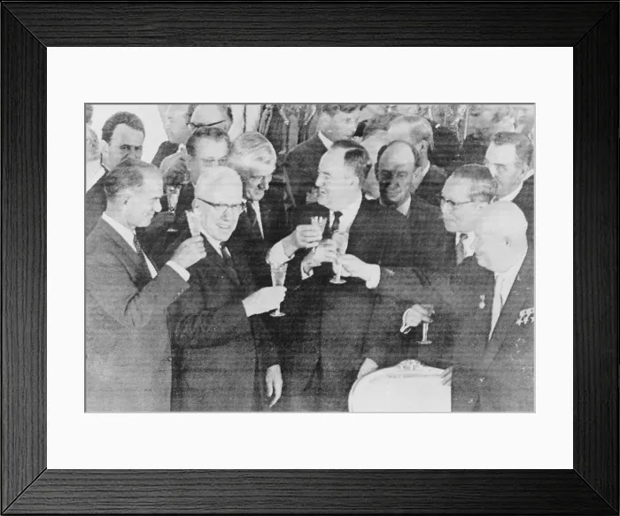 Framed Print : Toasting Nuclear Test Ban Agreement Framed Print : Toasting Nuclear Test Ban Agreement