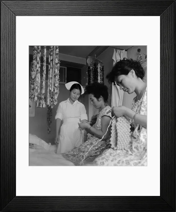 Framed Print : Nurse Talking to Patients Framed Print : Nurse Talking to Patients
