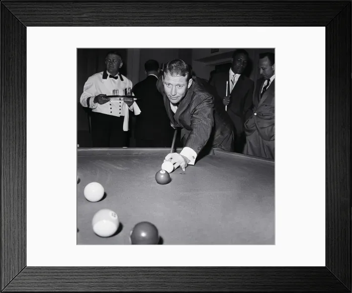 Framed Print : Mickey Mantle Playing Billiards Framed Print : Mickey Mantle Playing Billiards