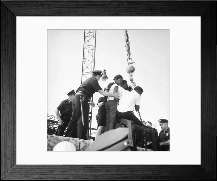 Framed Print : Police Remove Black Demonstrators From C