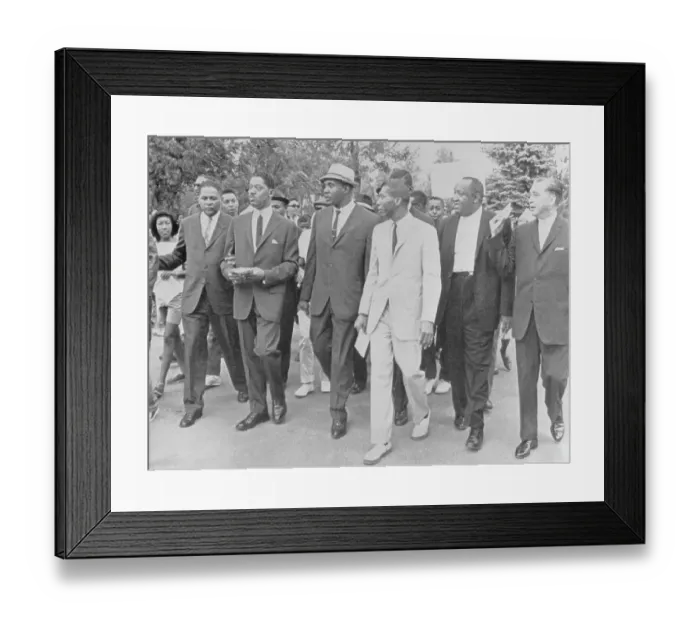 Framed Print : Boxing Champion Sonny Liston Demonstrating with Civil Rights Workers Framed Print : Boxing Champion Sonny Liston Demonstrating with Civil Rights Workers