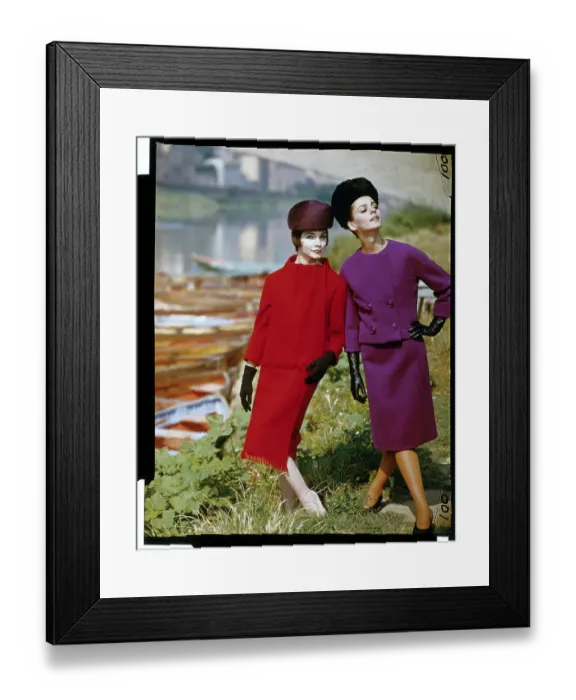 Framed Print : Models Wearing Ensembles by Forquet Framed Print : Models Wearing Ensembles by Forquet