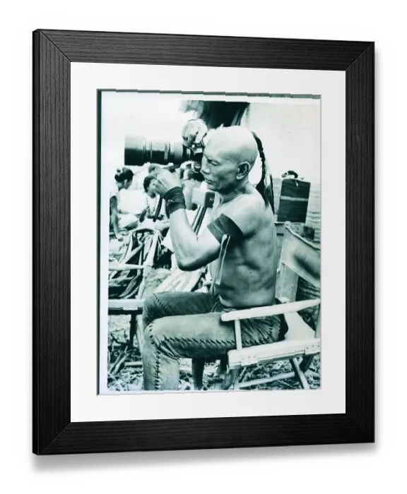 Framed Print : Yul Brynner Taking Photograph