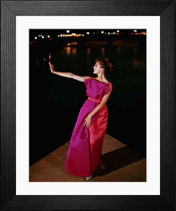 Framed Print : Model Wearing Evening Gown by Forquet Framed Print : Model Wearing Evening Gown by Forquet