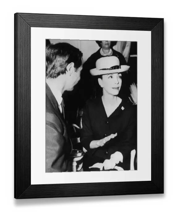 Framed Print : Designer Marc Bohan Talking with Gloria Guiness Framed Print : Designer Marc Bohan Talking with Gloria Guiness