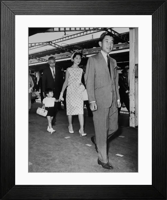 Framed Print : Prince Akihito Strolling with Family Framed Print : Prince Akihito Strolling with Family