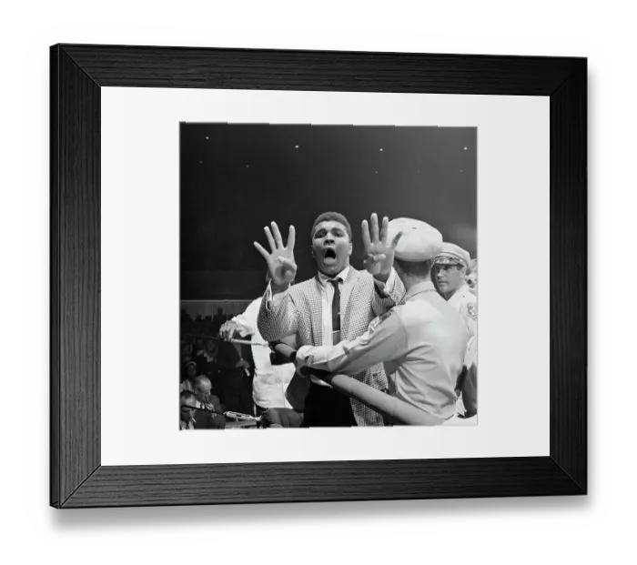 Framed Print : Muhammad Ali Holding Up Eight Fingers Framed Print : Muhammad Ali Holding Up Eight Fingers