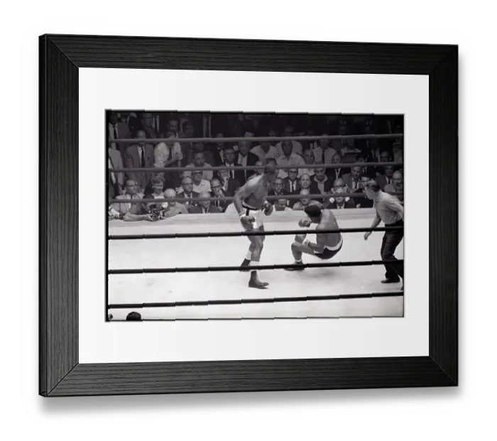 Framed Print : Floyd Patterson Going to Canvas in Fight Framed Print : Floyd Patterson Going to Canvas in Fight