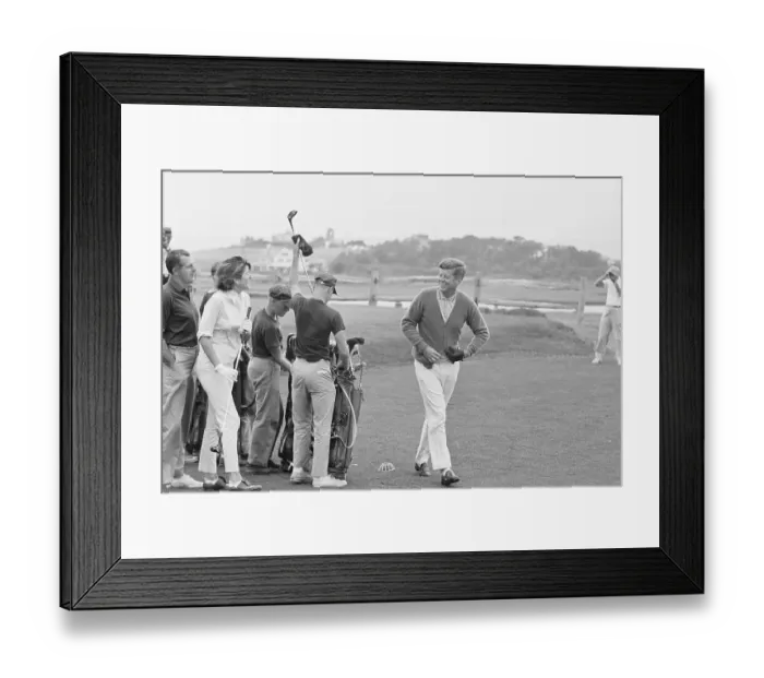 Framed Print : John Kennedy Playing Golf Framed Print : John Kennedy Playing Golf