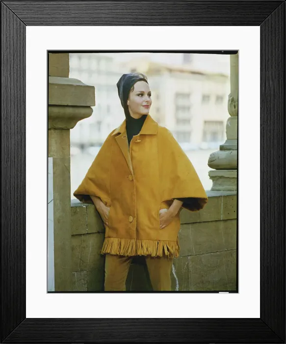 Framed Print : Model Wearing Wild West Inspired Ensemble Framed Print : Model Wearing Wild West Inspired Ensemble