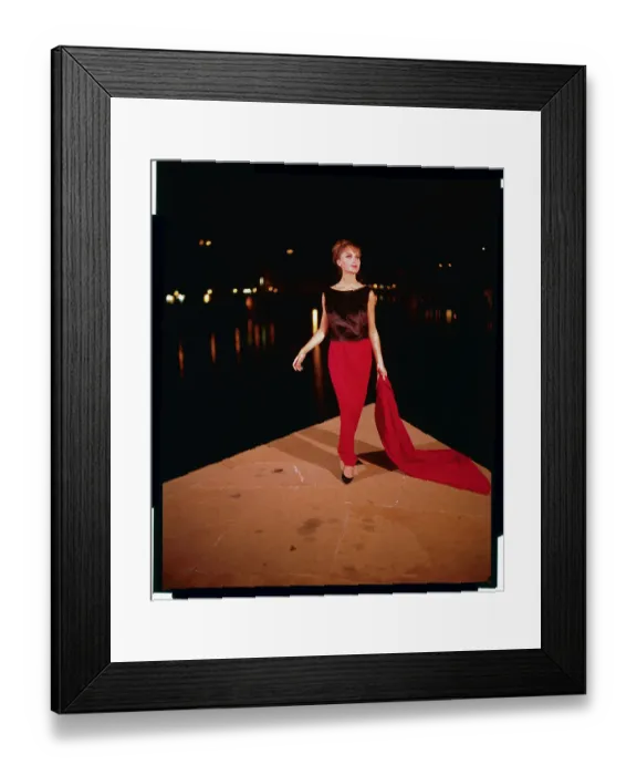 Framed Print : Model Wearing Evening Gown by Forquet Framed Print : Model Wearing Evening Gown by Forquet