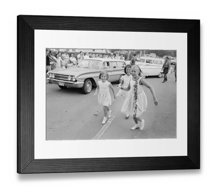 Framed Print : John F. Kennedy with Younger of Kennedy Clan Leaving Christening by Car Framed Print : John F. Kennedy with Younger of Kennedy Clan Leaving Christening by Car