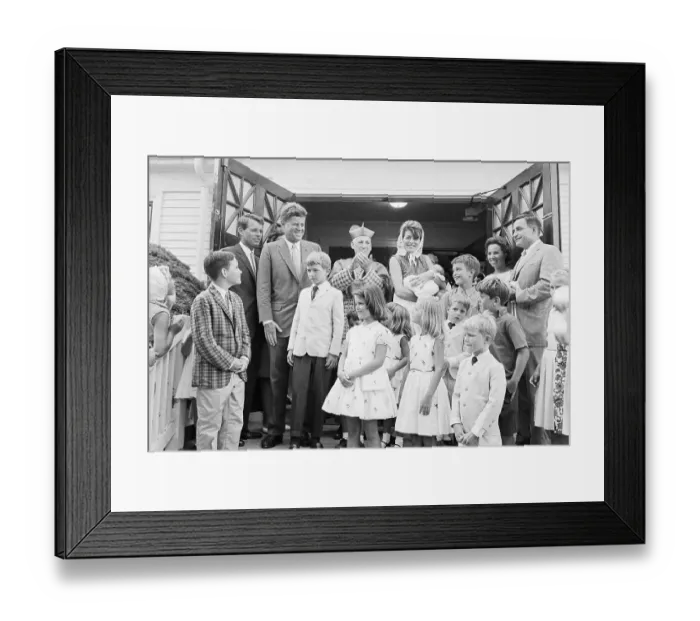 Framed Print : Portrait of Kennedy Family Members Posing at Christening Ceremonies Framed Print : Portrait of Kennedy Family Members Posing at Christening Ceremonies