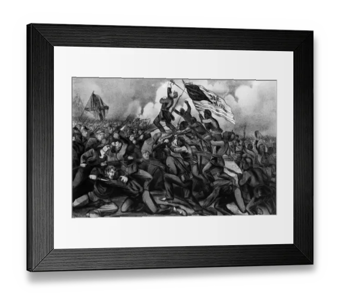 Framed Print : Illustration of the Charge on Morris Island Framed Print : Illustration of the Charge on Morris Island