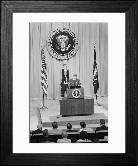 Framed Print : Photographing President Kennedy from Behind Framed Print : Photographing President Kennedy from Behind