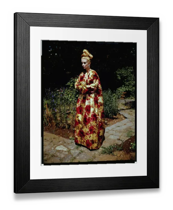 Framed Print : Model Wearing Evening Coat by Eleanora Garnett Framed Print : Model Wearing Evening Coat by Eleanora Garnett