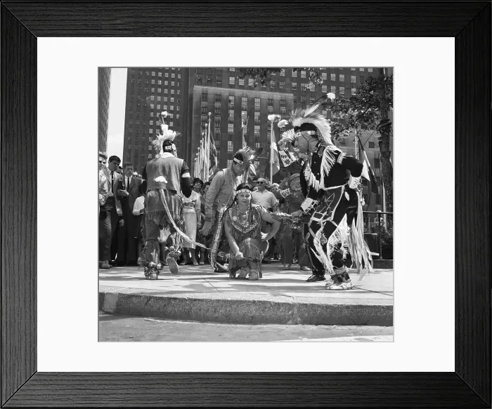 Framed Print : Native Americans Dance In New York