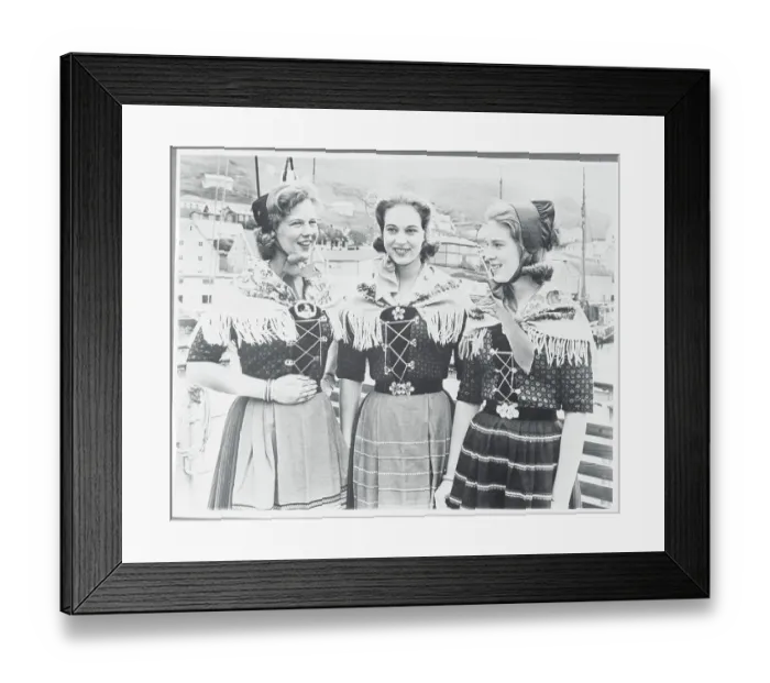 Framed Print : Danish Princesses in National Costume Framed Print : Danish Princesses in National Costume