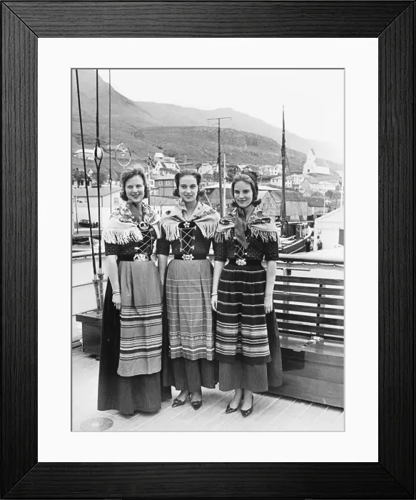 Framed Print : Danish Princesses in National Costume Framed Print : Danish Princesses in National Costume