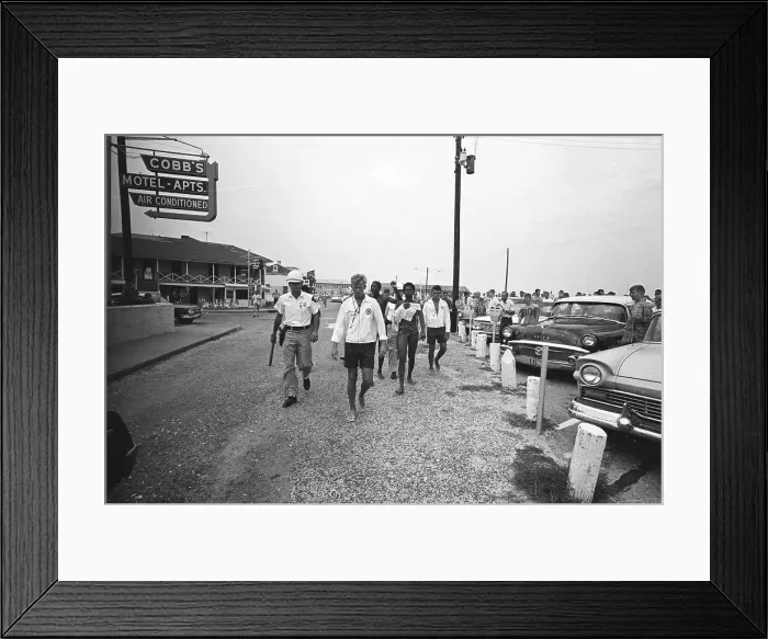 Framed Print : African American Boys Being Arrested at Whites-Only Beach Framed Print : African American Boys Being Arrested at Whites-Only Beach