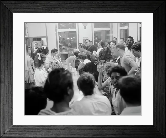 Framed Print : Protesters Staging Sit-In at White Castle Restaurant Framed Print : Protesters Staging Sit-In at White Castle Restaurant