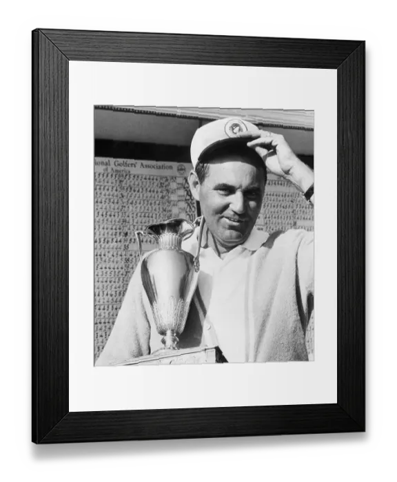 Framed Print : Doug Ford Holding Canadian Open Trophy Framed Print : Doug Ford Holding Canadian Open Trophy