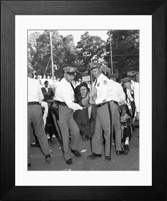 Framed Print : Police Arrest Demonstrators at Amusement Park Framed Print : Police Arrest Demonstrators at Amusement Park