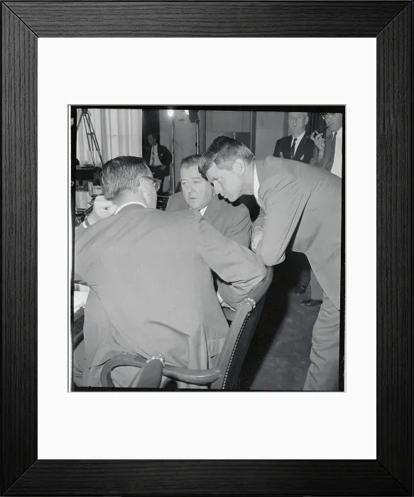 Framed Print : Robert Kennedy Leaning Over Warren Magnuson