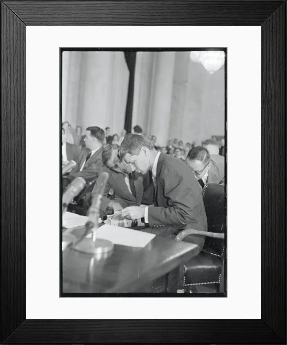Framed Print : Robert Kennedy Looking at a Book Framed Print : Robert Kennedy Looking at a Book