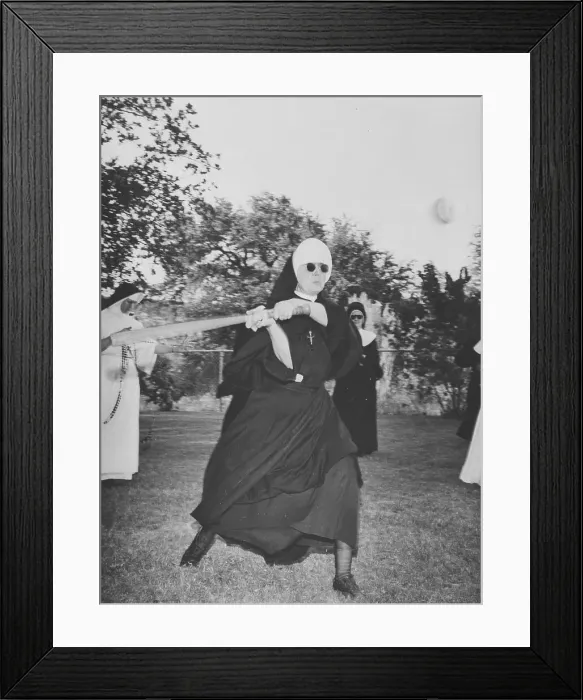 Framed Print : Nuns Playing Baseball Framed Print : Nuns Playing Baseball