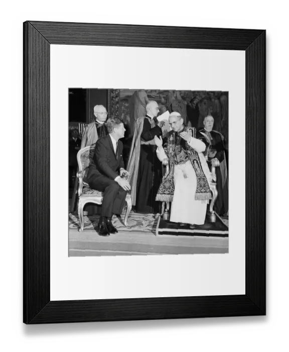 Framed Print : Pope and John Kennedy Talking Framed Print : Pope and John Kennedy Talking