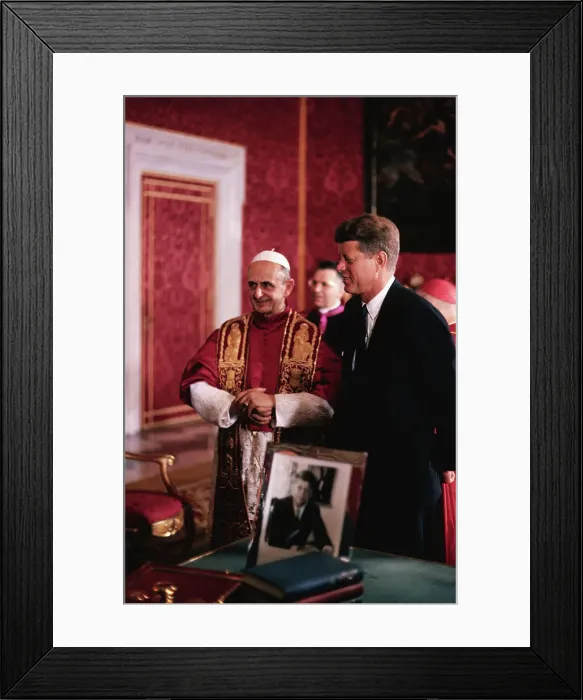 Framed Print : John F. Kennedy and Pope Paul VI Framed Print : John F. Kennedy and Pope Paul VI