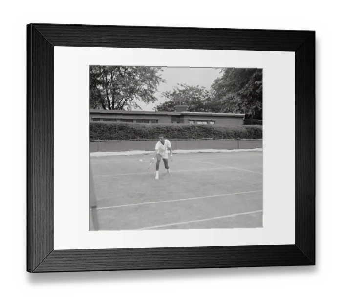 Framed Print : Arthur Ashe Playing in Wimbledon Tournament Framed Print : Arthur Ashe Playing in Wimbledon Tournament