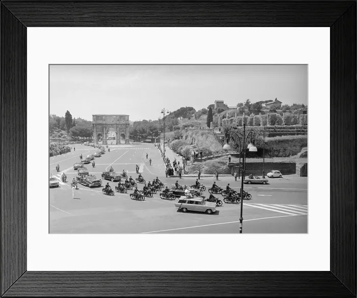 Framed Print : President Kennedy's Motorcade in Rome Framed Print : President Kennedy's Motorcade in Rome