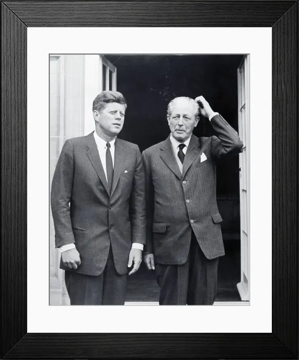Framed Print : John Kennedy Walking with Harold Macmillan Framed Print : John Kennedy Walking with Harold Macmillan