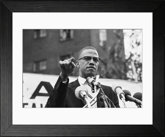 Framed Print : Malcolm X Speaking at Rally Framed Print : Malcolm X Speaking at Rally