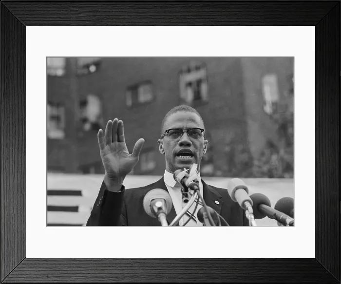 Framed Print : Malcolm X Speaking at Rally Framed Print : Malcolm X Speaking at Rally