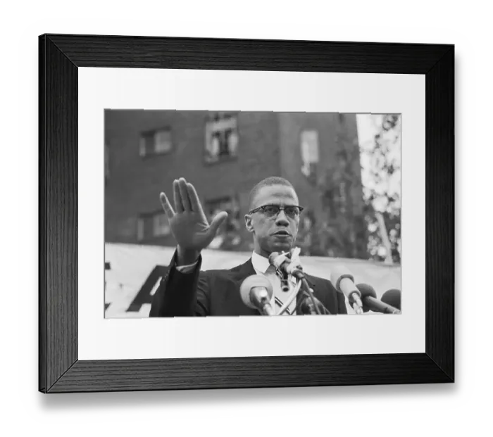 Framed Print : Malcolm X Speaking at Rally Framed Print : Malcolm X Speaking at Rally
