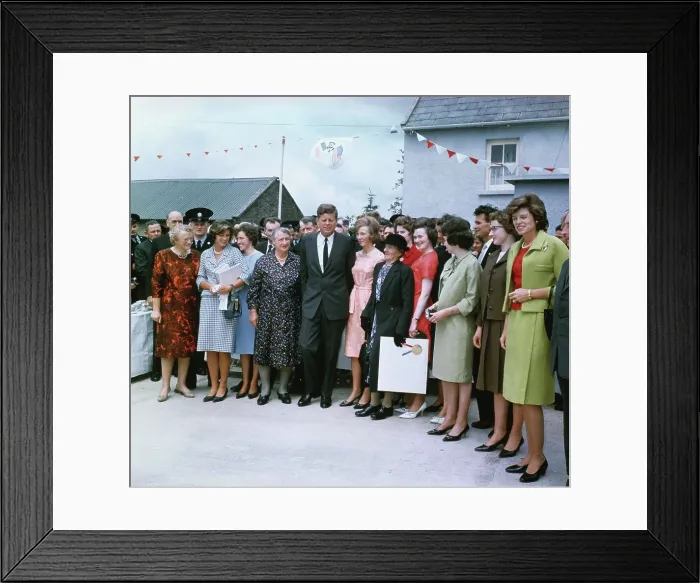 Framed Print : John F. Kennedy Posing with Irish Relatives Framed Print : John F. Kennedy Posing with Irish Relatives
