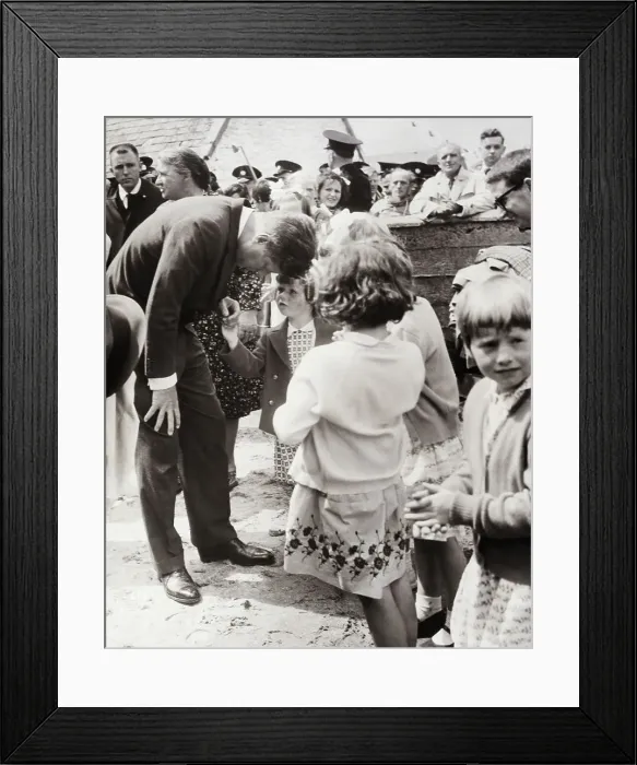 Framed Print : President Kennedy With Young Girl, Ireland Framed Print : President Kennedy With Young Girl, Ireland