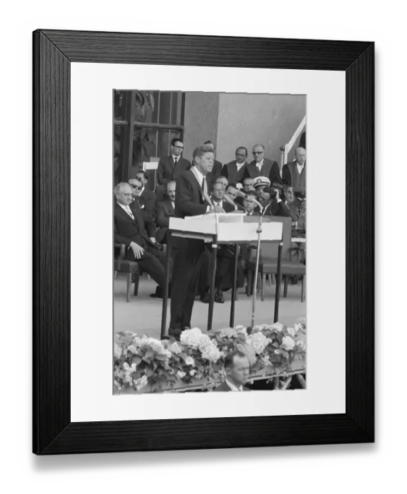 Framed Print : John Kennedy Speaking at University Framed Print : John Kennedy Speaking at University