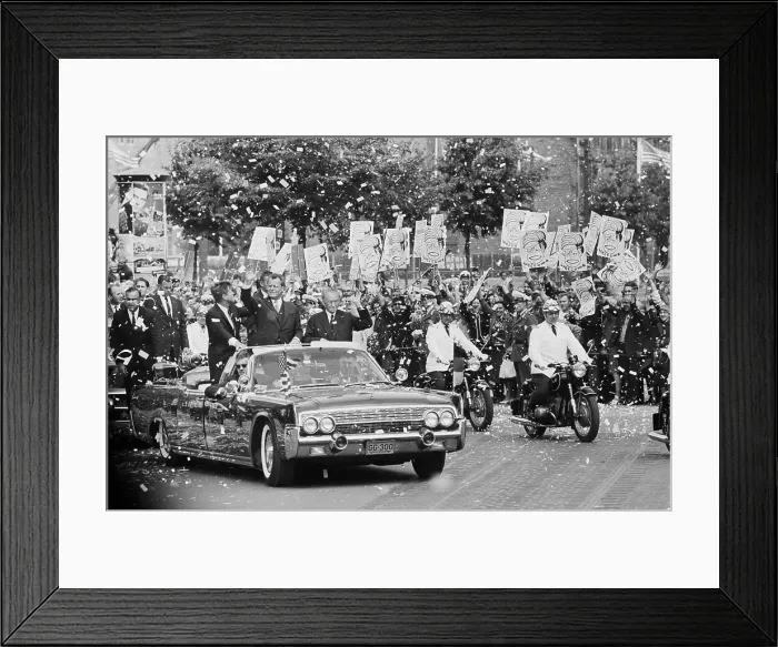 Framed Print : President Kennedy in Berlin Motorcade Framed Print : President Kennedy in Berlin Motorcade