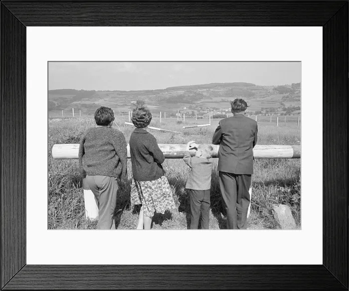 Framed Print : Family Looking at East German Countryside Framed Print : Family Looking at East German Countryside