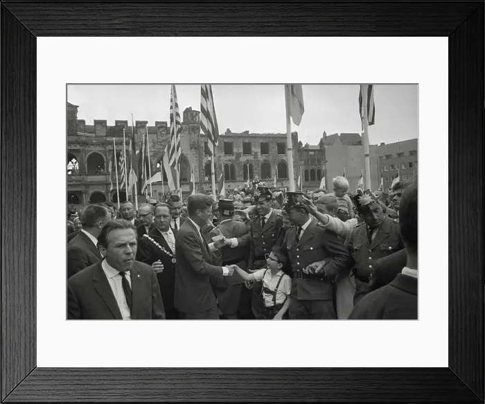 Framed Print : President Kennedy Greeting West Germans Framed Print : President Kennedy Greeting West Germans