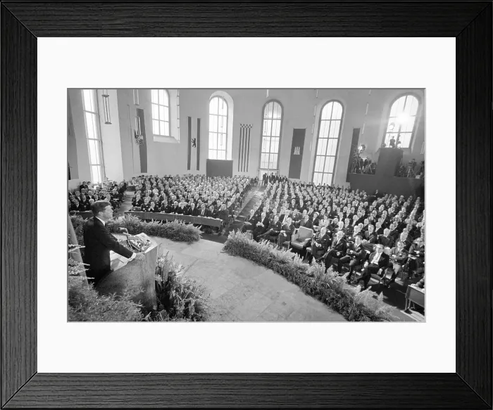 Framed Print : John Kennedy Delivering a Message Framed Print : John Kennedy Delivering a Message