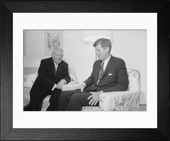 Framed Print : President John F. Kennedy and Chancellor Ludwig Erhard Framed Print : President John F. Kennedy and Chancellor Ludwig Erhard