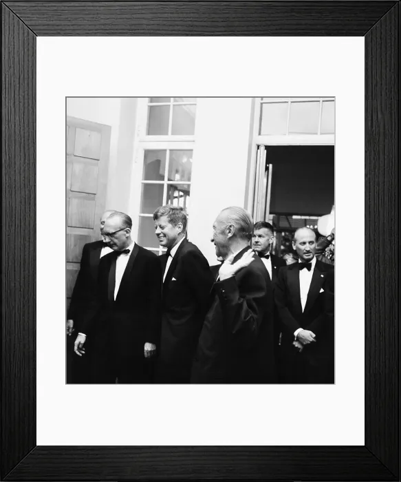 Framed Print : John Kennedy Arriving For Dinner Framed Print : John Kennedy Arriving For Dinner