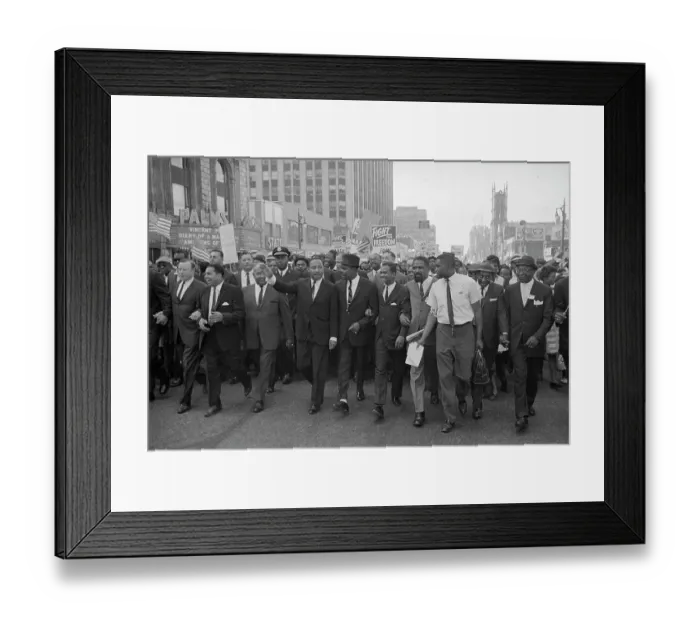 Framed Print : Martin Luther King Jr Leading March in Detroit Framed Print : Martin Luther King Jr Leading March in Detroit