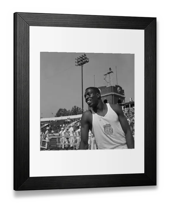 Framed Print : Bob Hayes Running Toward Finish Line Tape Framed Print : Bob Hayes Running Toward Finish Line Tape