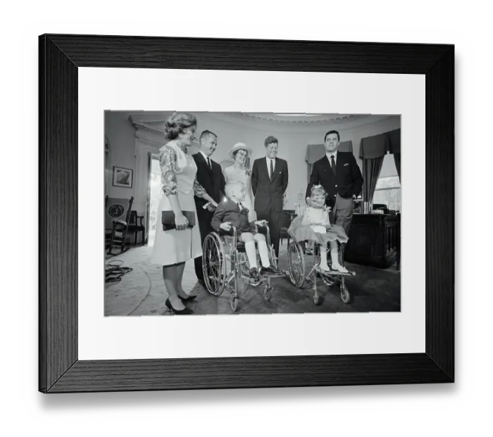 Framed Print : John Kennedy Meeting Poster Children